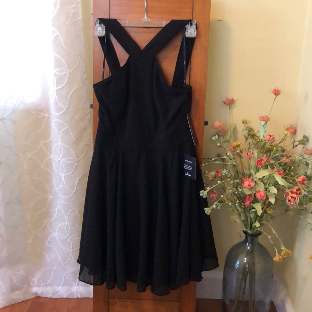 LuLu’s Halter Black Skater Dress